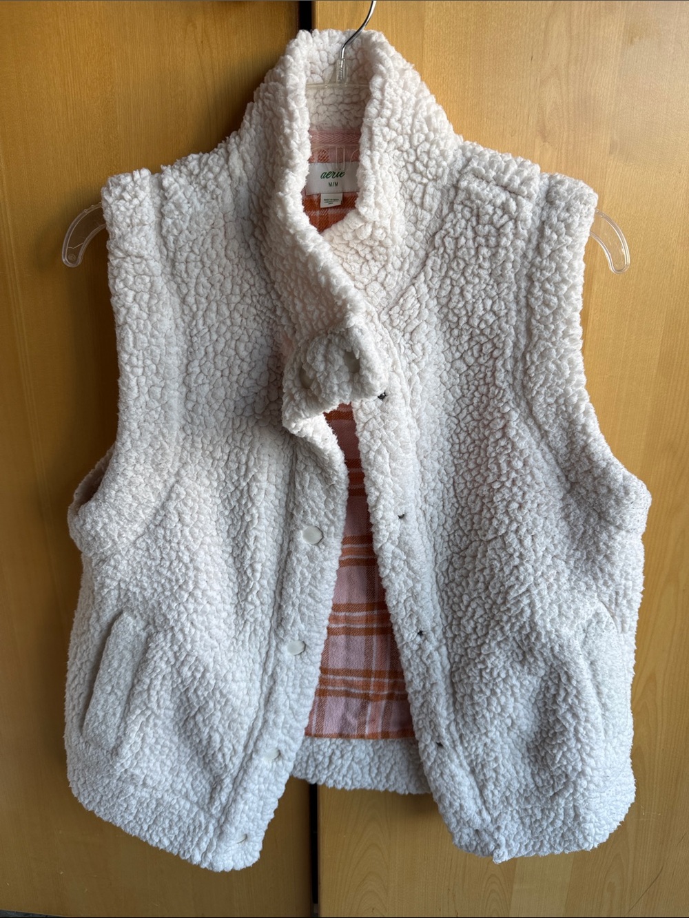 aerie Cream Sherpa Fleece Vest